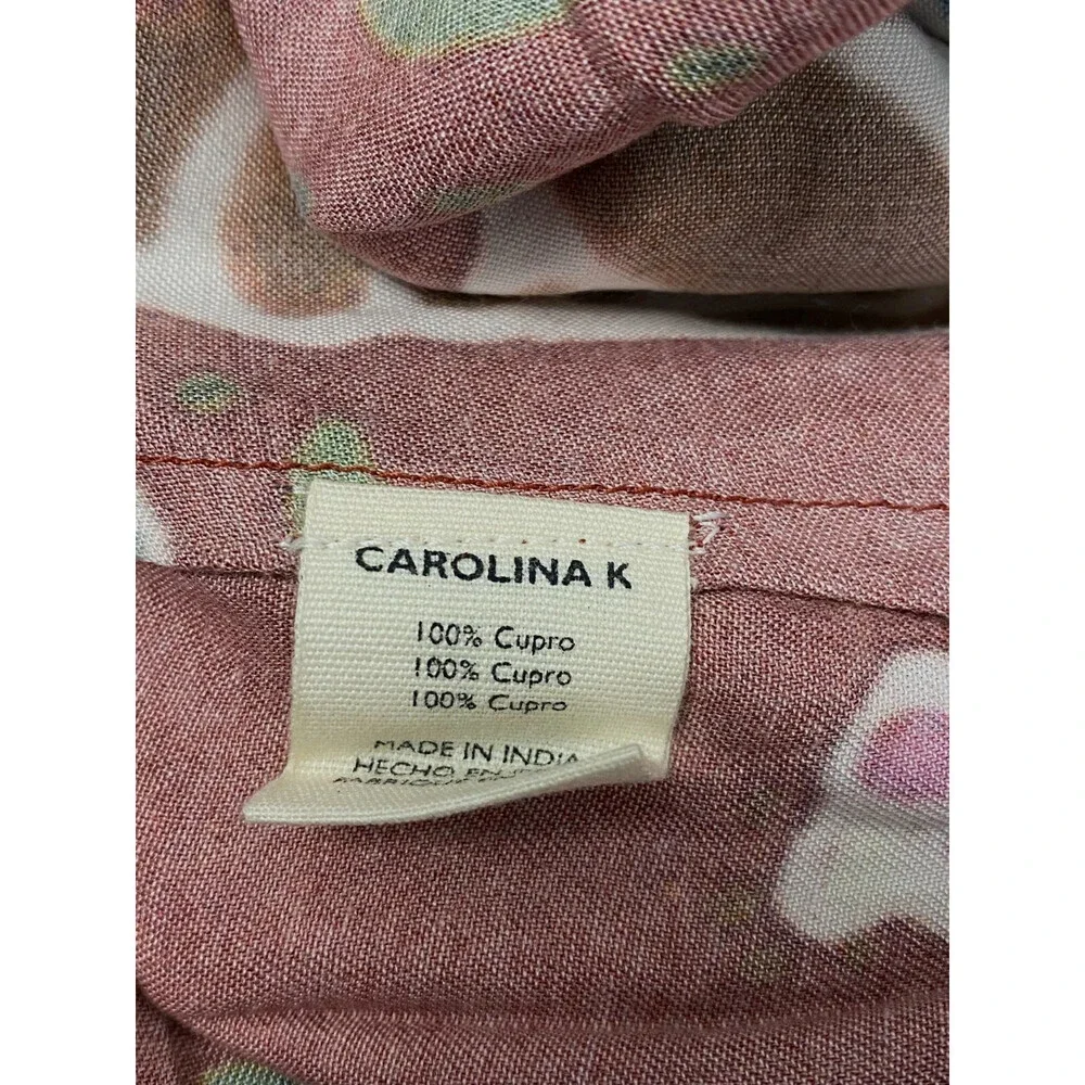 $396 Carolina K Women's Red Collared Long Sleeve Self-Tie Maxi Dress Size M - Picture 5 of 5